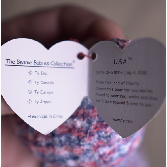 VTG TY Bennie Babies 2000 Collectible Retired Patriotic Rainbow Plush 8.5" NWT - Picture 5 of 10